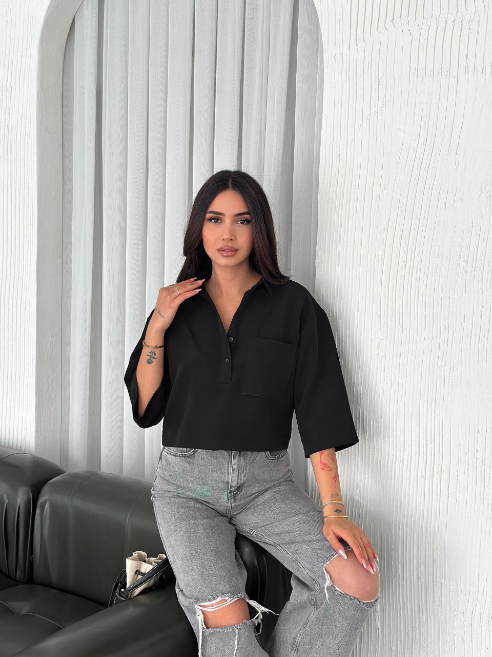 Kadın Crop Gömlek